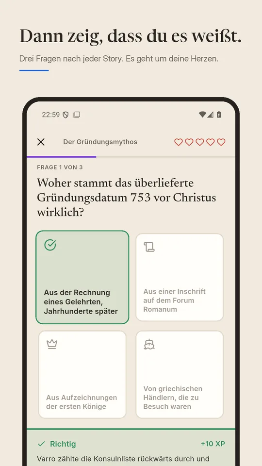 Dann zeig, dass du es weißt: eine Quizfrage nach der Story