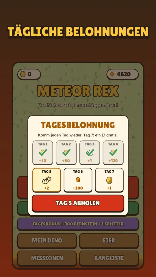 Tagesmissionen und Belohnungen