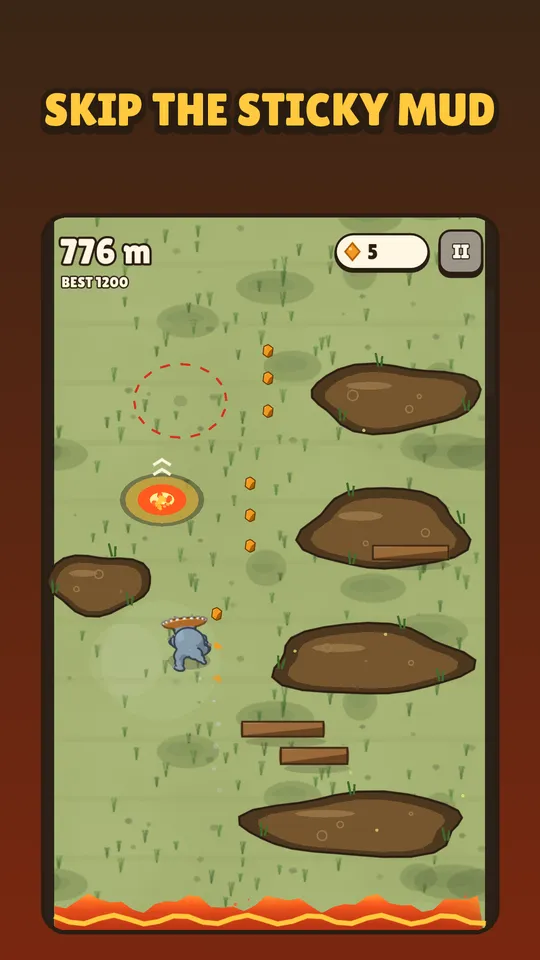 Dodging a diving pterodactyl and a mud pool