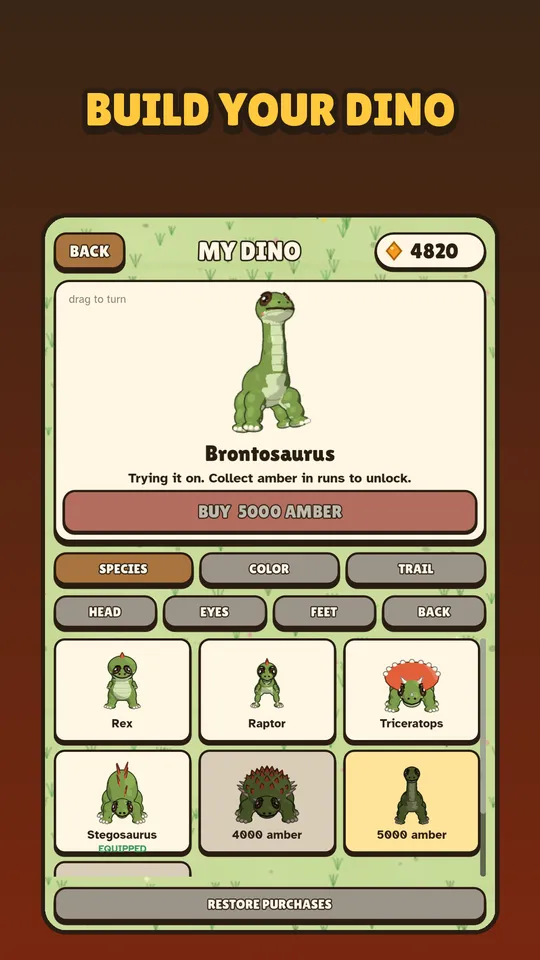 Building your own dino with hats, shoes and capes
